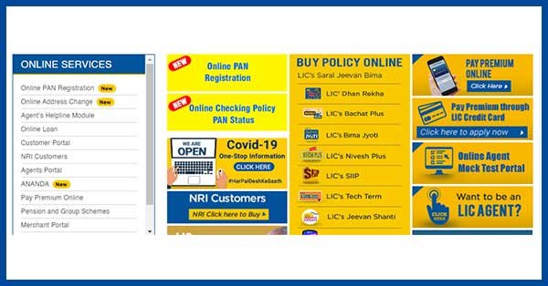 Step 1 & 2 Online PAN - LIC Policy Link tab - Paisa kaudi