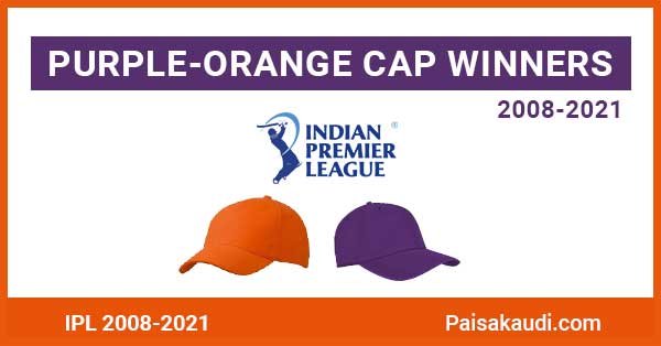 IPL Orange Cap and Purple Cap Winner List 2008-2021 - Paisa kaudi